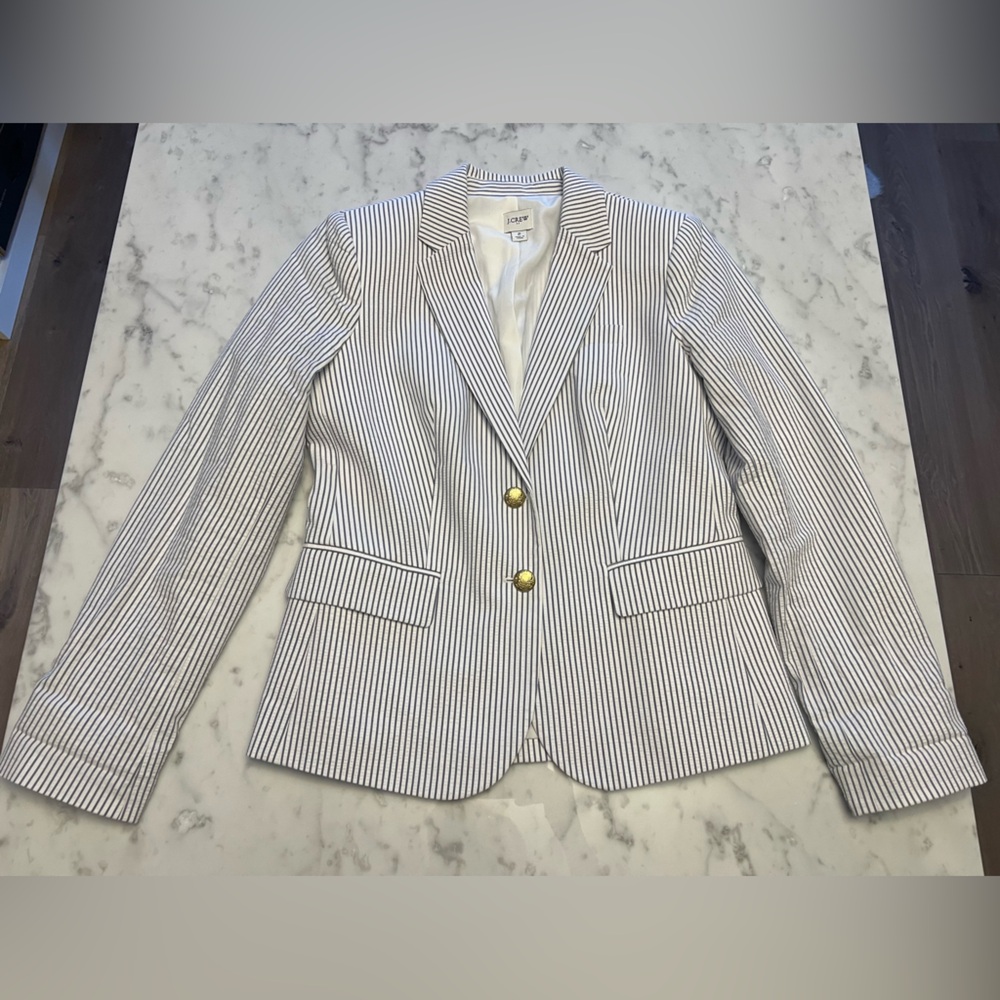 J. Crew Seersucker Striped Blazer